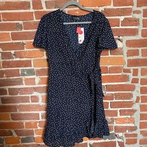 Navy blue polka dot dress